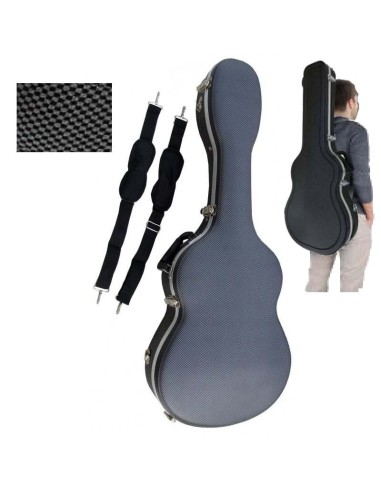 Estuche guitarra clásica ABS gris-negro