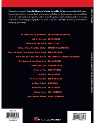 Easy Pop Songs. Essential Elements Guitar Ensembles