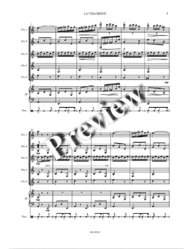 La vida breve (5 guitarras, piano y percusión)