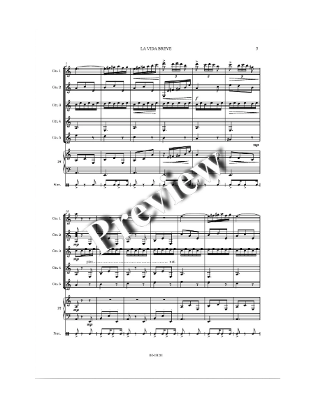 La vida breve (5 guitarras, piano y percusión)