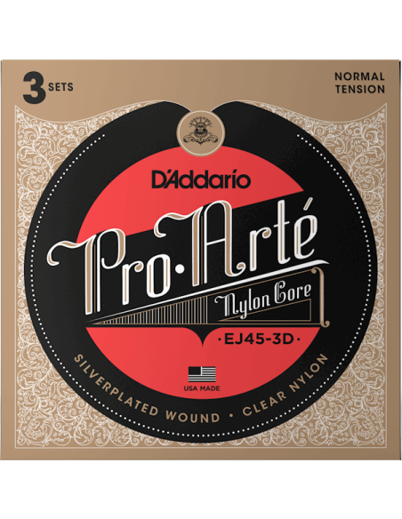 D'Addario Pro Arte EJ45-3D - 3 Sets - Medium