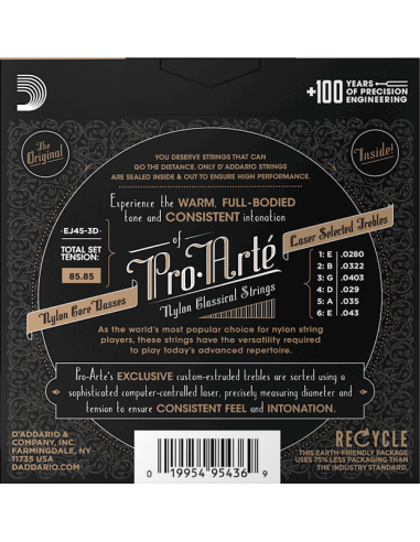 D'Addario Pro Arte EJ45-3D - 3 Sets - Media