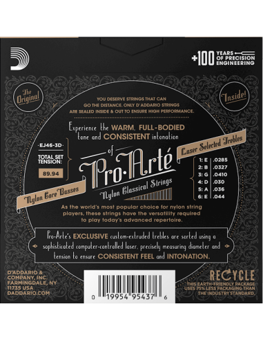 D'Addario Pro Arte EJ46-3D - 3 Sets - High