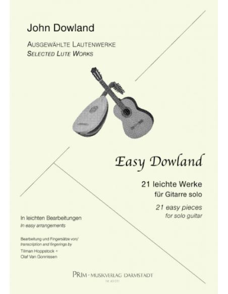 Easy Dowland. 21 easy pieces.